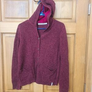 Woolrich wool blend button up hooded cardigan